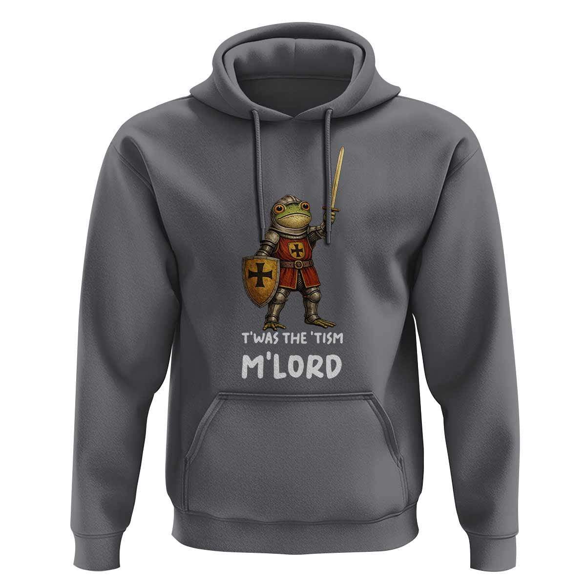 Knight Frog Hoodie Funny T'was The Tism M'Lord Vintage Autism Medieval