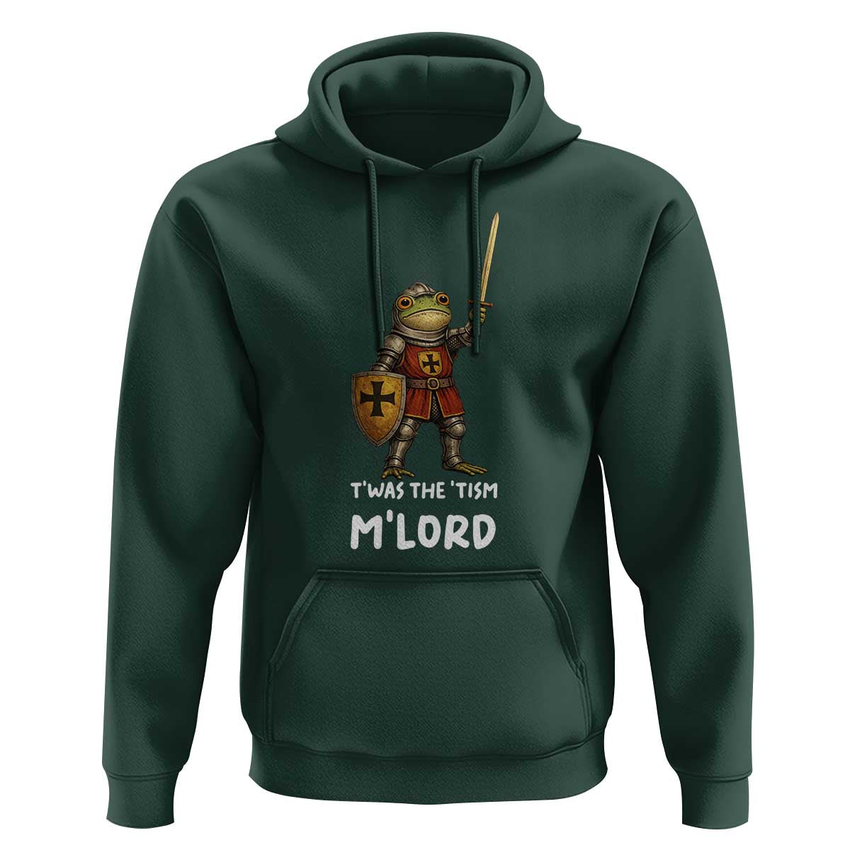 Knight Frog Hoodie Funny T'was The Tism M'Lord Vintage Autism Medieval