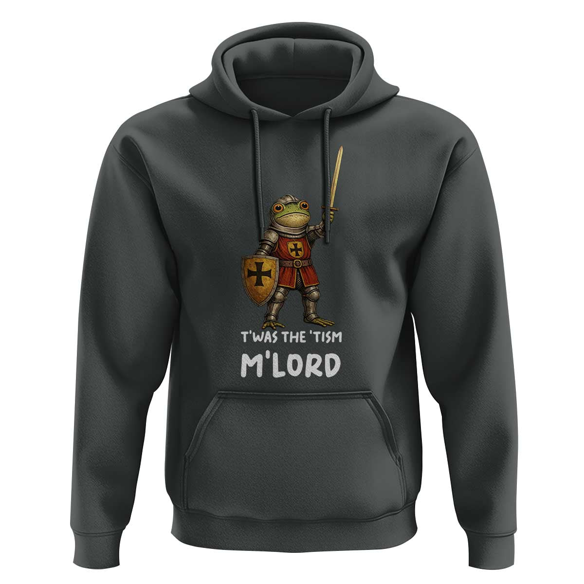Knight Frog Hoodie Funny T'was The Tism M'Lord Vintage Autism Medieval