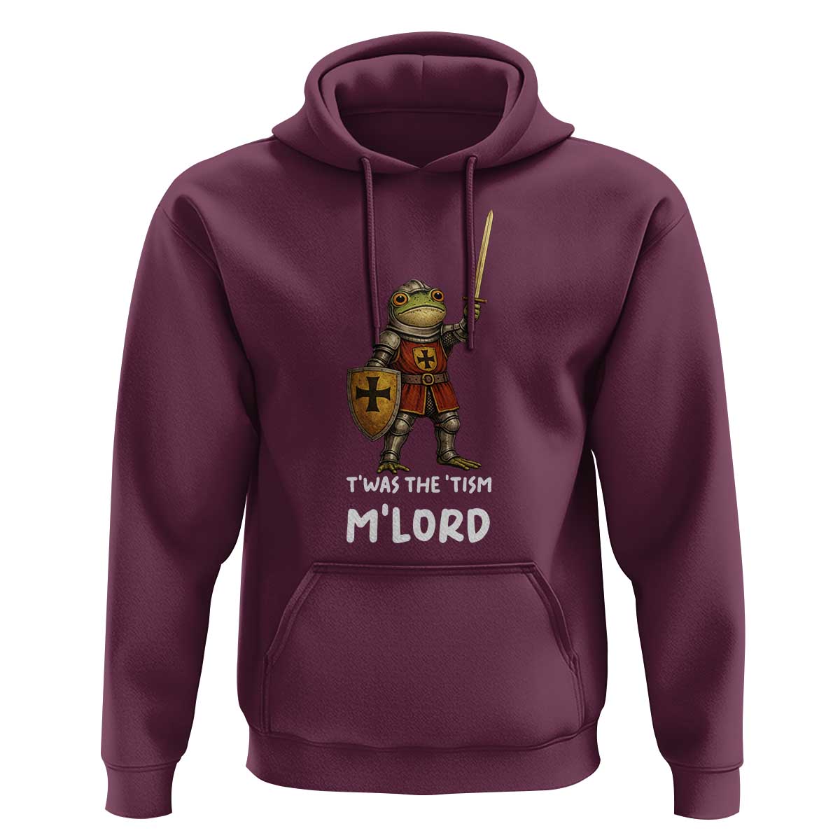 Knight Frog Hoodie Funny T'was The Tism M'Lord Vintage Autism Medieval