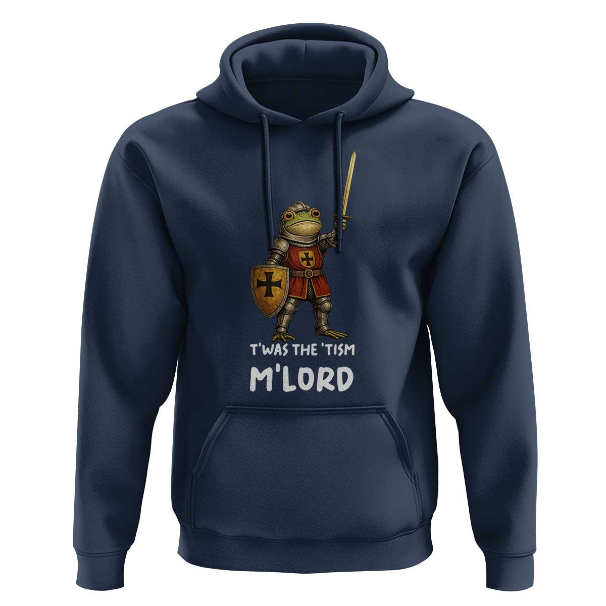 Knight Frog Hoodie Funny T'was The Tism M'Lord Vintage Autism Medieval