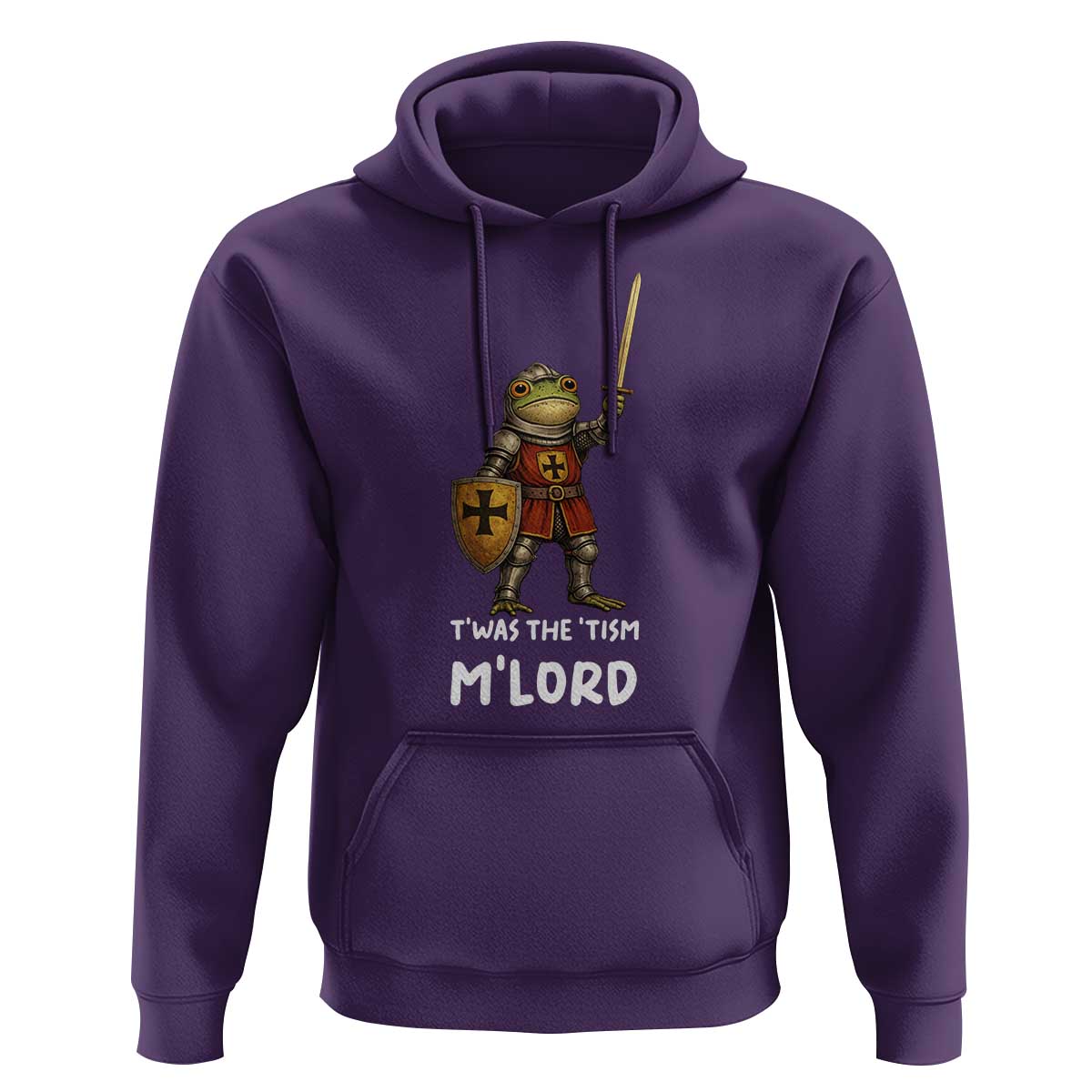 Knight Frog Hoodie Funny T'was The Tism M'Lord Vintage Autism Medieval