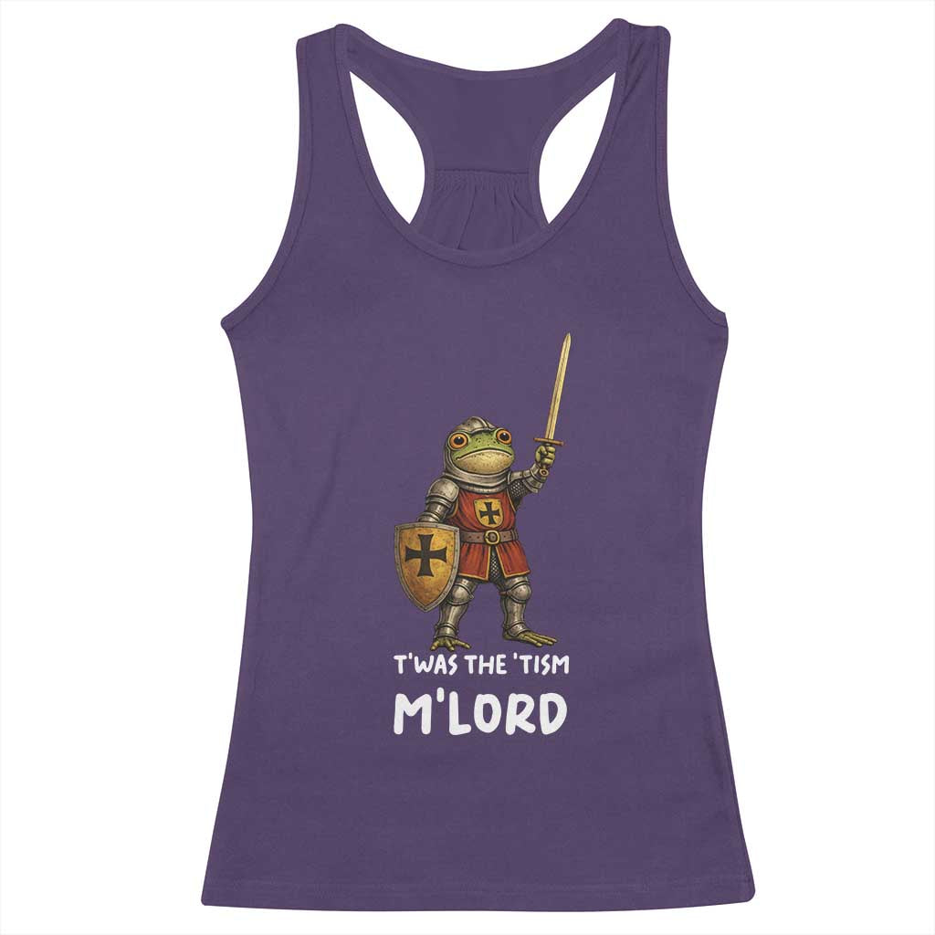 Knight Frog Racerback Tank Top Funny T'was The Tism M'Lord Vintage Autism Medieval