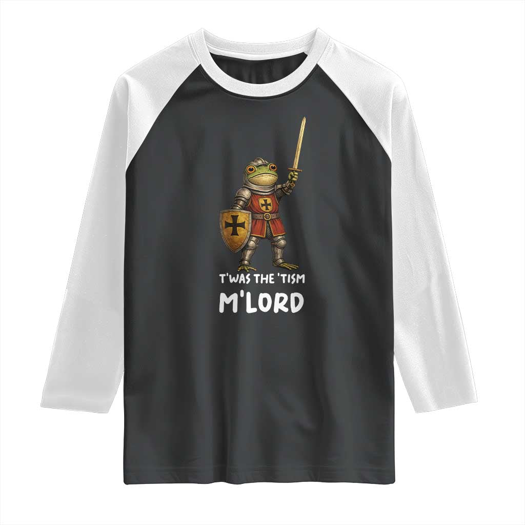 Knight Frog Raglan Shirt Funny T'was The Tism M'Lord Vintage Autism Medieval