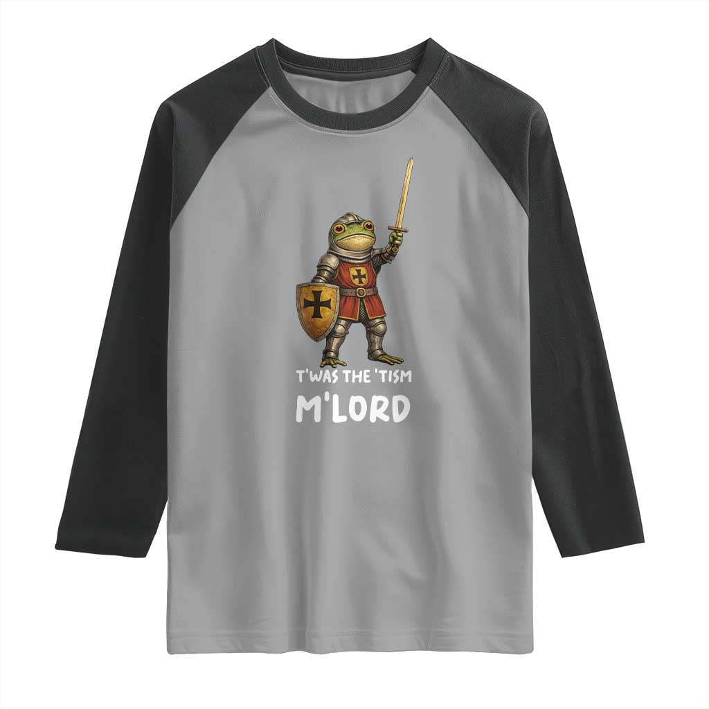 Knight Frog Raglan Shirt Funny T'was The Tism M'Lord Vintage Autism Medieval