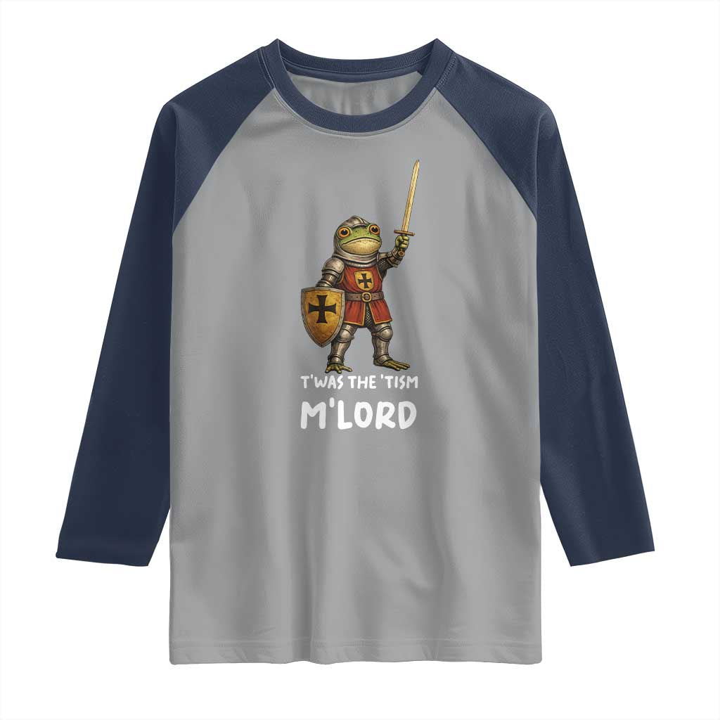 Knight Frog Raglan Shirt Funny T'was The Tism M'Lord Vintage Autism Medieval