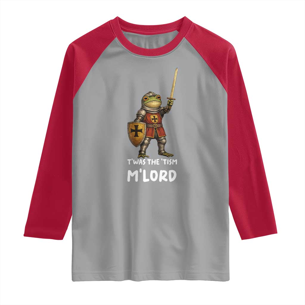 Knight Frog Raglan Shirt Funny T'was The Tism M'Lord Vintage Autism Medieval