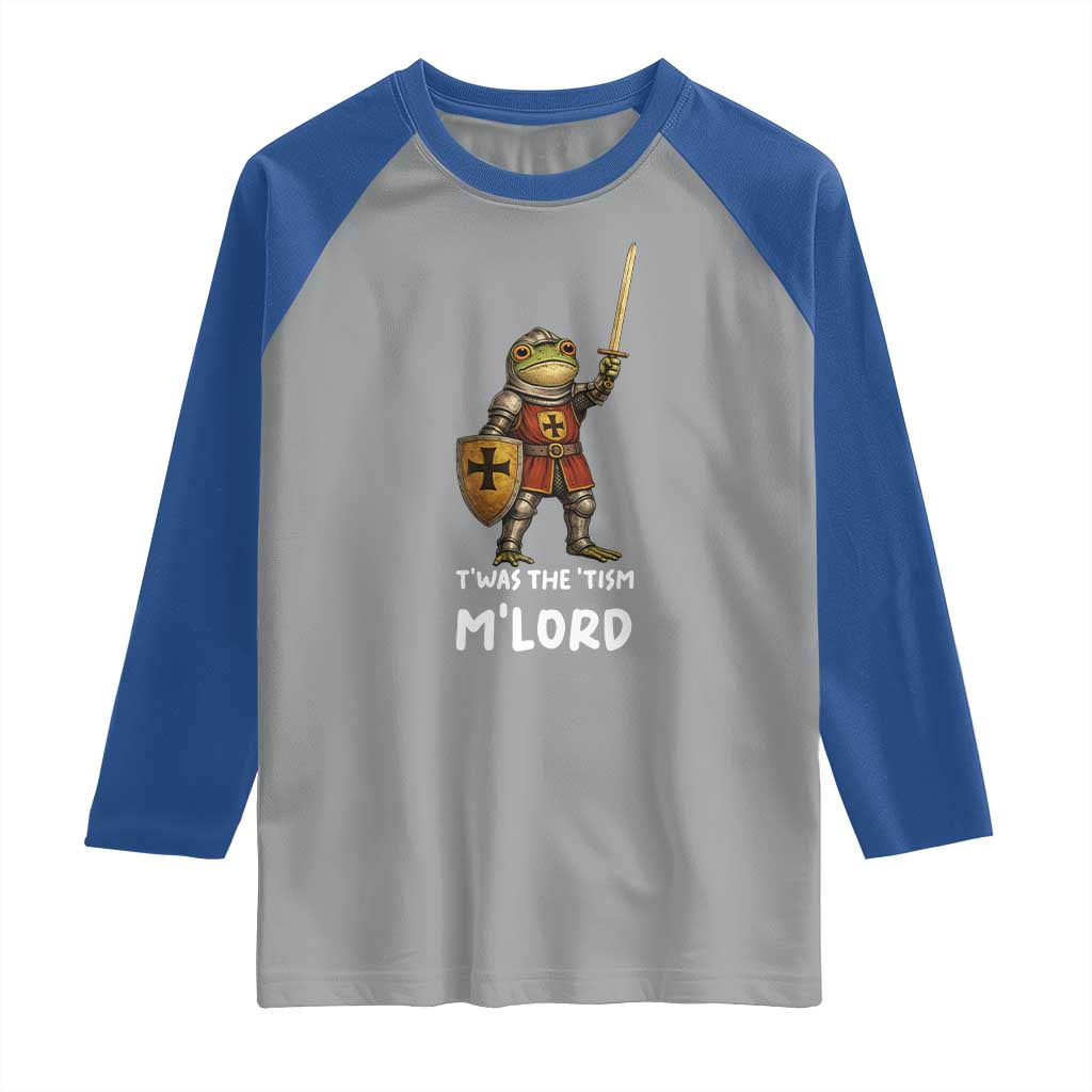 Knight Frog Raglan Shirt Funny T'was The Tism M'Lord Vintage Autism Medieval