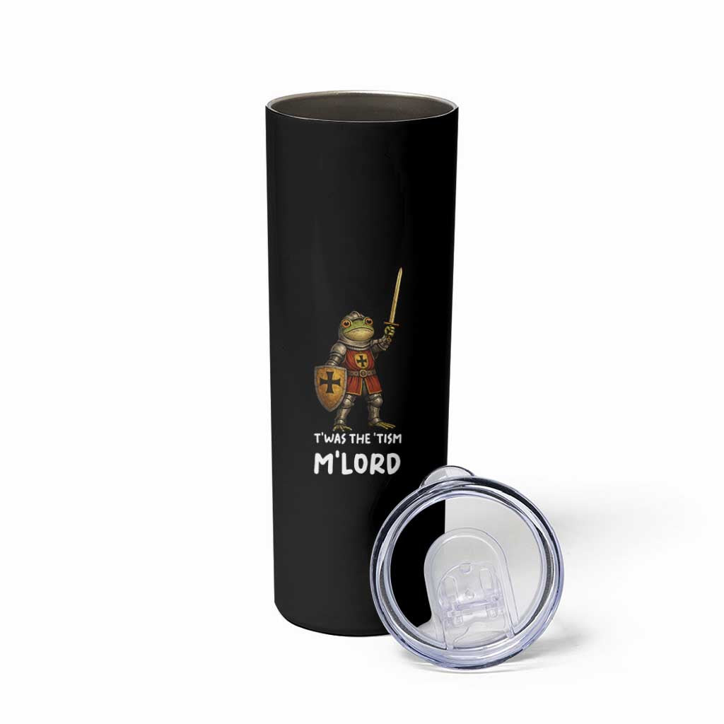 Knight Frog Skinny Tumbler Funny T'was The Tism M'Lord Vintage Autism Medieval