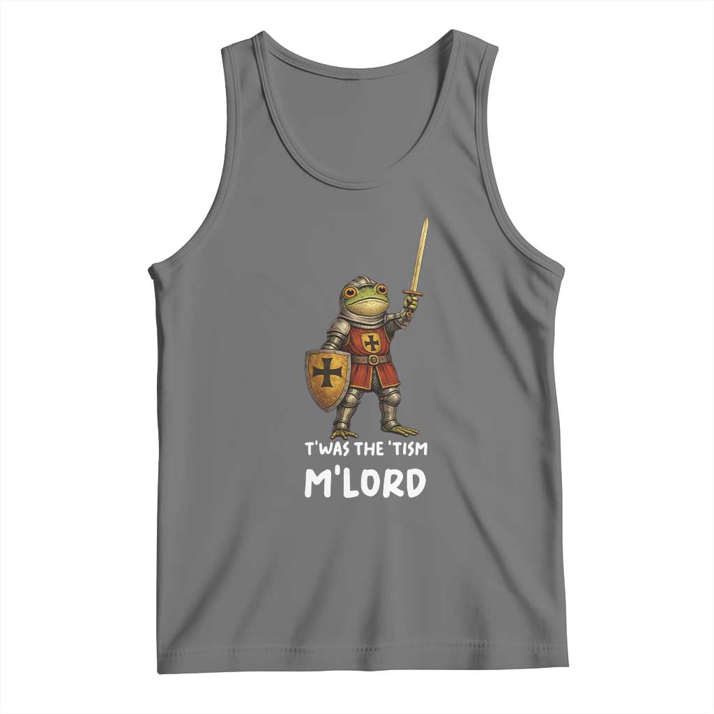 Knight Frog Tank Top Funny T'was The Tism M'Lord Vintage Autism Medieval