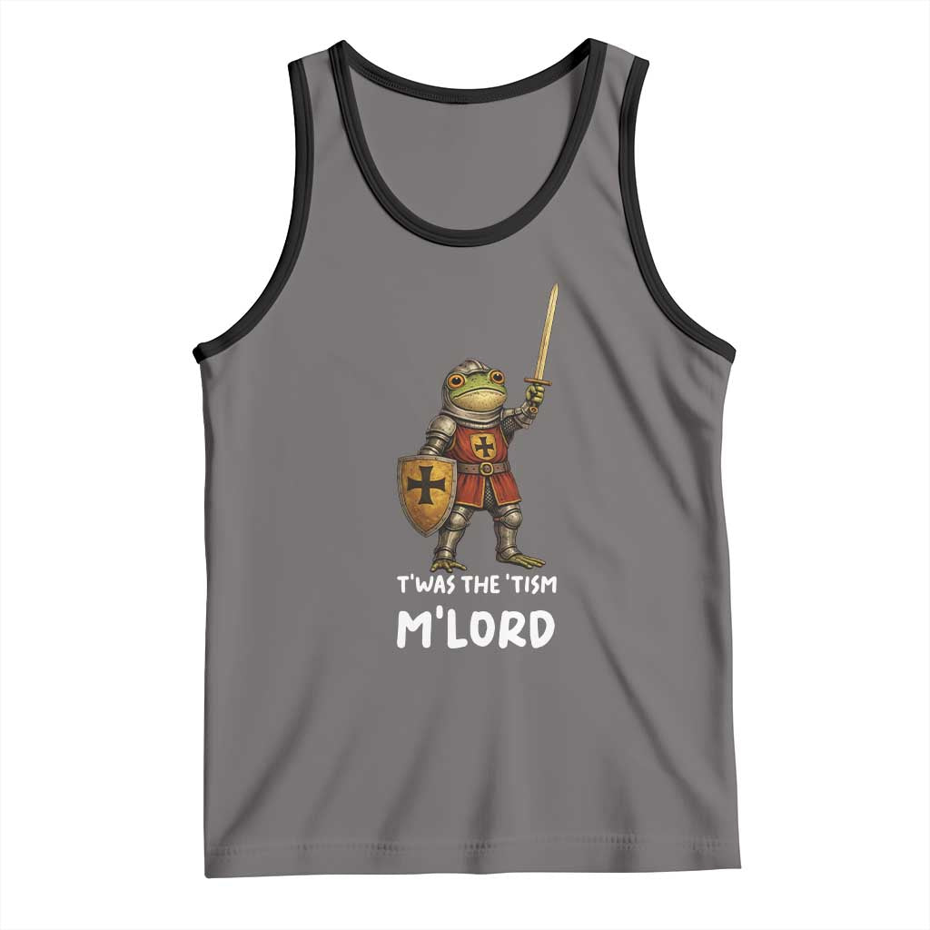 Knight Frog Tank Top Funny T'was The Tism M'Lord Vintage Autism Medieval