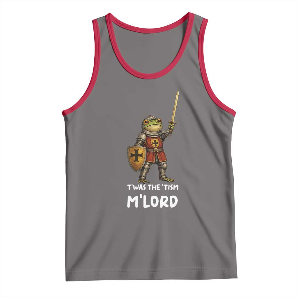Knight Frog Tank Top Funny T'was The Tism M'Lord Vintage Autism Medieval