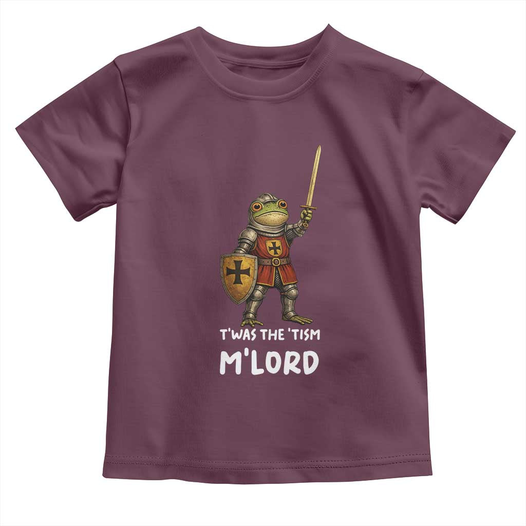 Knight Frog Toddler T Shirt Funny T'was The Tism M'Lord Vintage Autism Medieval