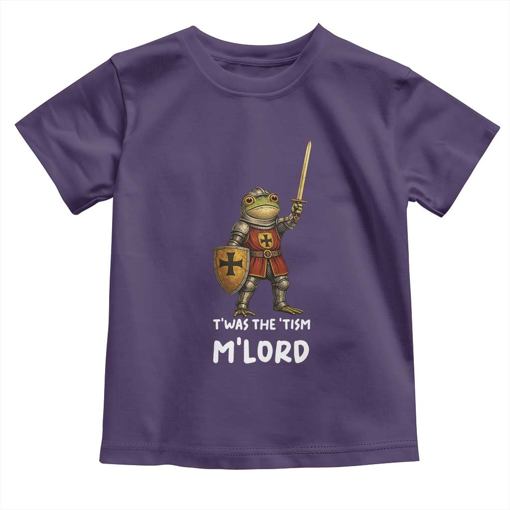 Knight Frog Toddler T Shirt Funny T'was The Tism M'Lord Vintage Autism Medieval