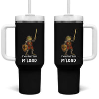 Knight Frog Tumbler With Handle Funny T'was The Tism M'Lord Vintage Autism Medieval