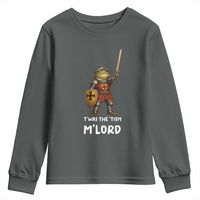 Knight Frog Youth Sweatshirt Funny T'was The Tism M'Lord Vintage Autism Medieval