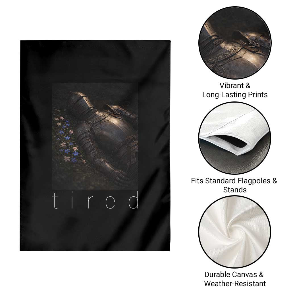 Tired Knight Garden Flag Gothic Medieval Fantasy - Wonder Print Shop
