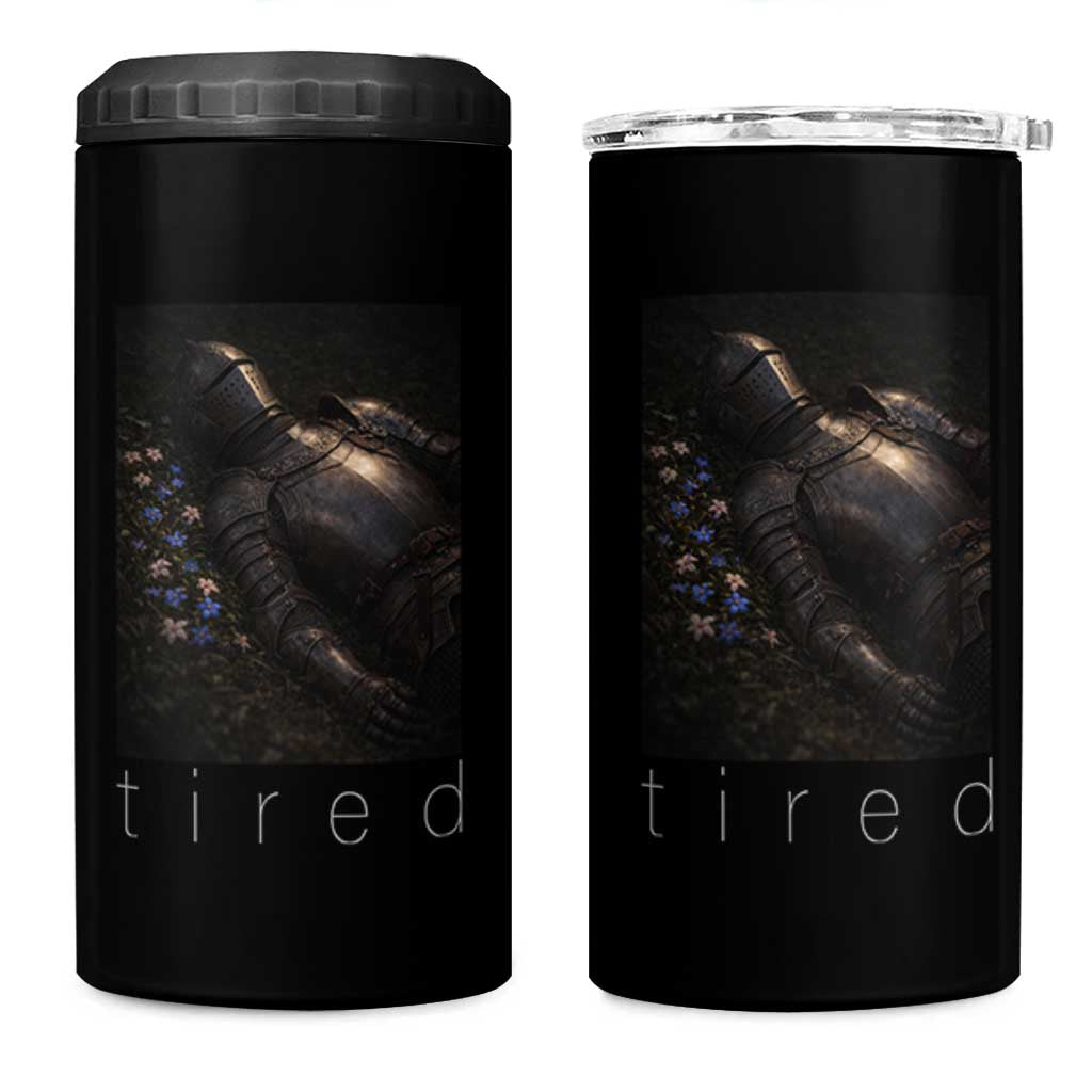 Tired Knight 4 in 1 Can Cooler Tumbler Gothic Medieval Fantasy - Wonder Print Shop