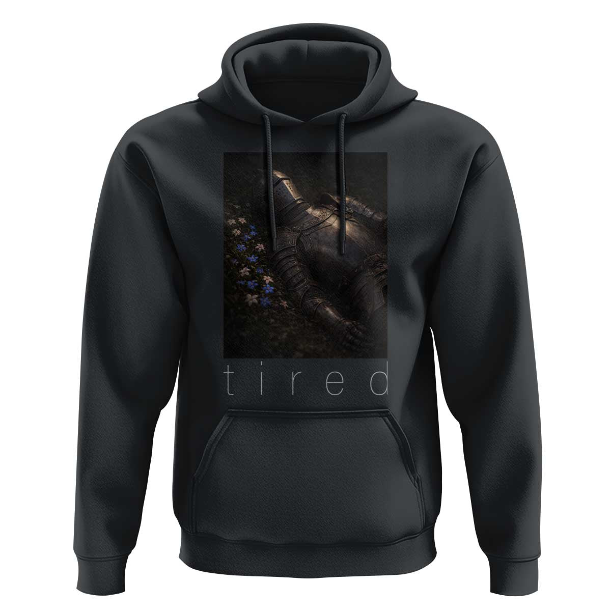 Tired Knight Hoodie Gothic Medieval Fantasy - Wonder Print Shop