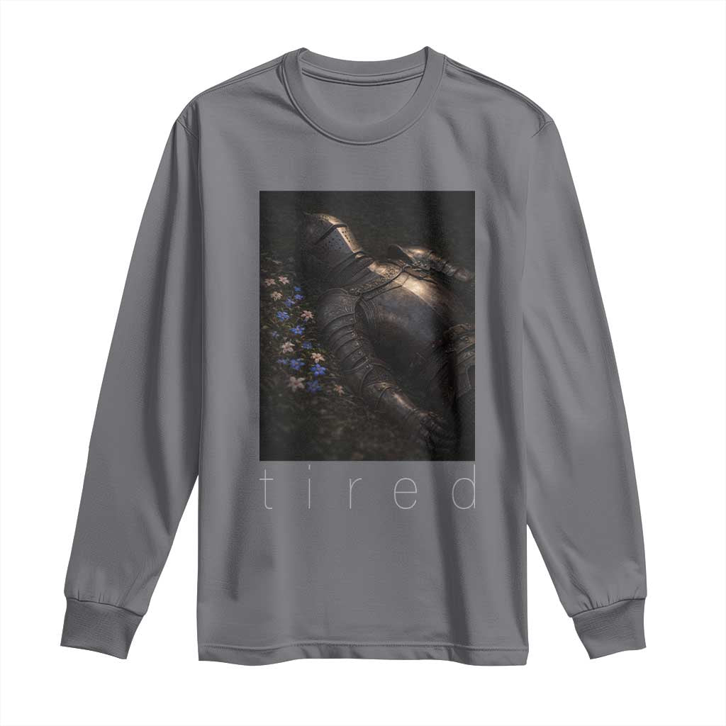 Tired Knight Long Sleeve Shirt Gothic Medieval Fantasy - Wonder Print Shop