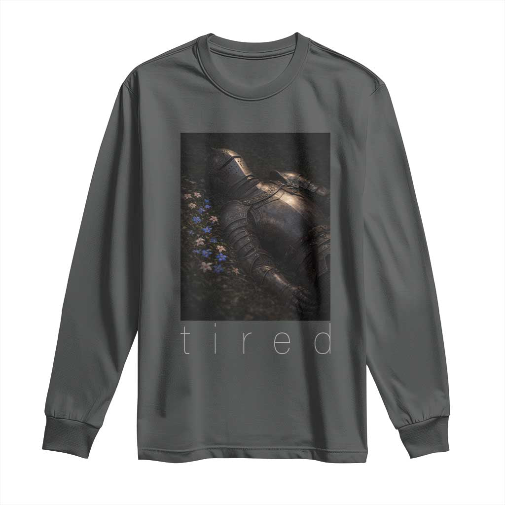 Tired Knight Long Sleeve Shirt Gothic Medieval Fantasy - Wonder Print Shop