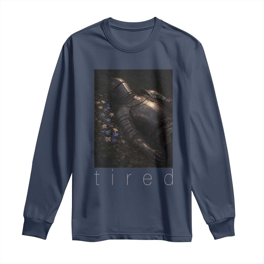 Tired Knight Long Sleeve Shirt Gothic Medieval Fantasy - Wonder Print Shop