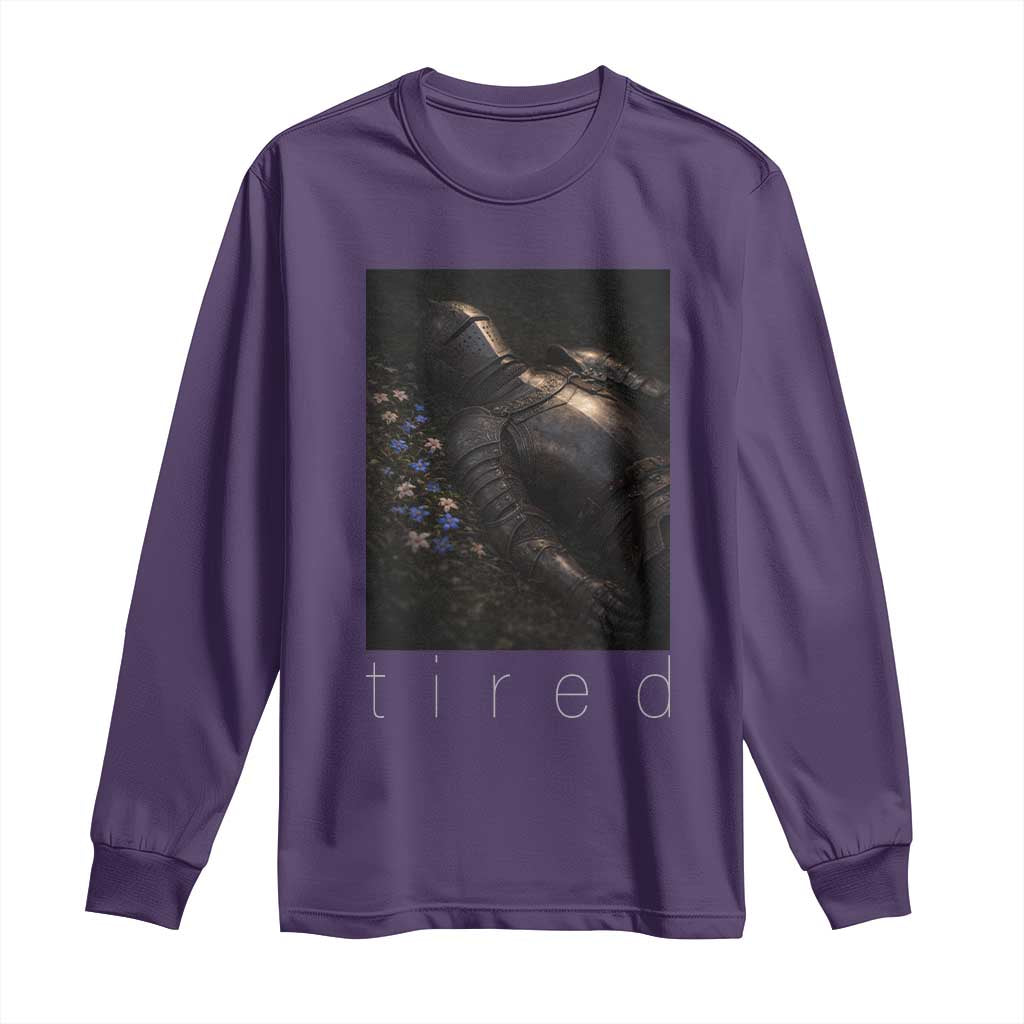 Tired Knight Long Sleeve Shirt Gothic Medieval Fantasy - Wonder Print Shop