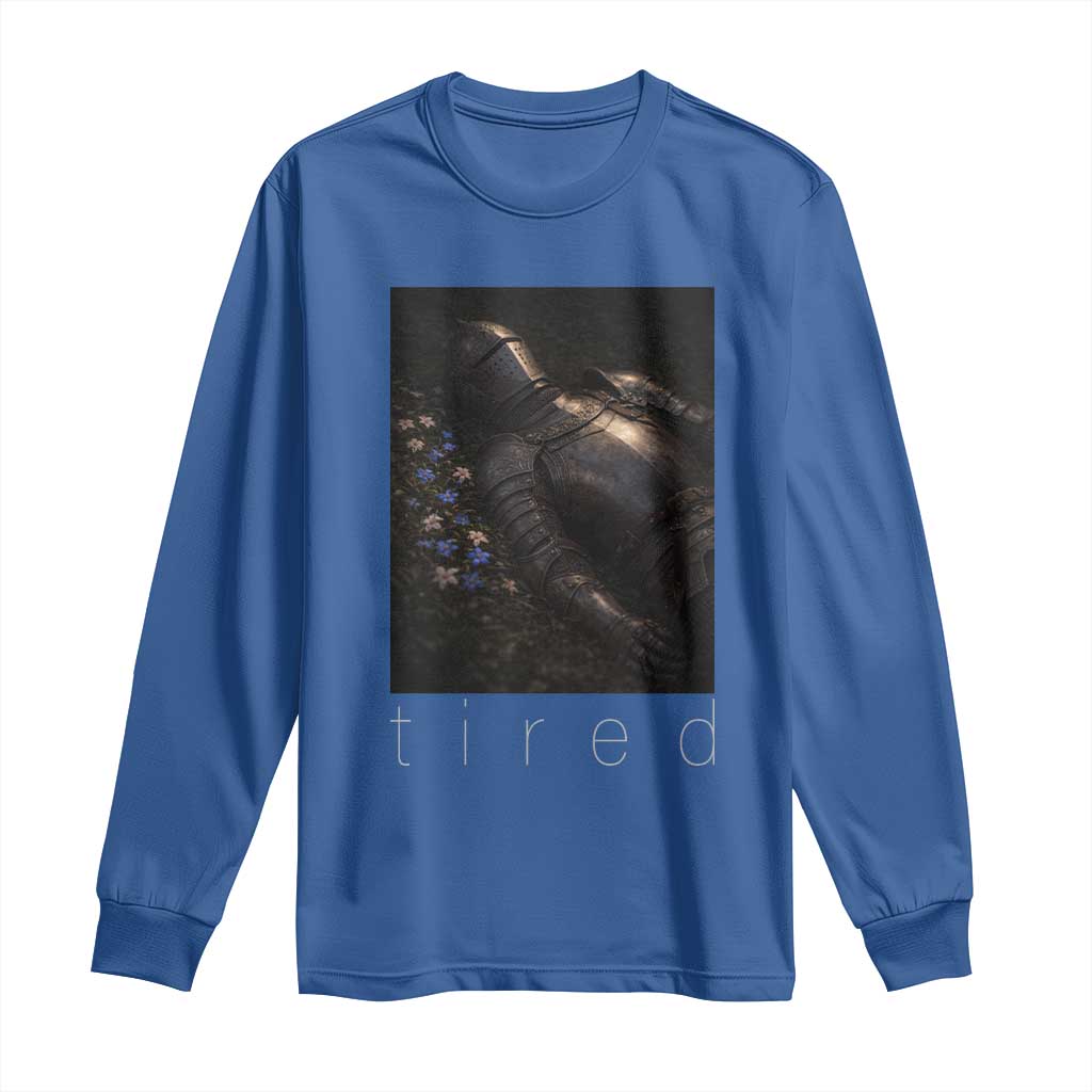Tired Knight Long Sleeve Shirt Gothic Medieval Fantasy - Wonder Print Shop