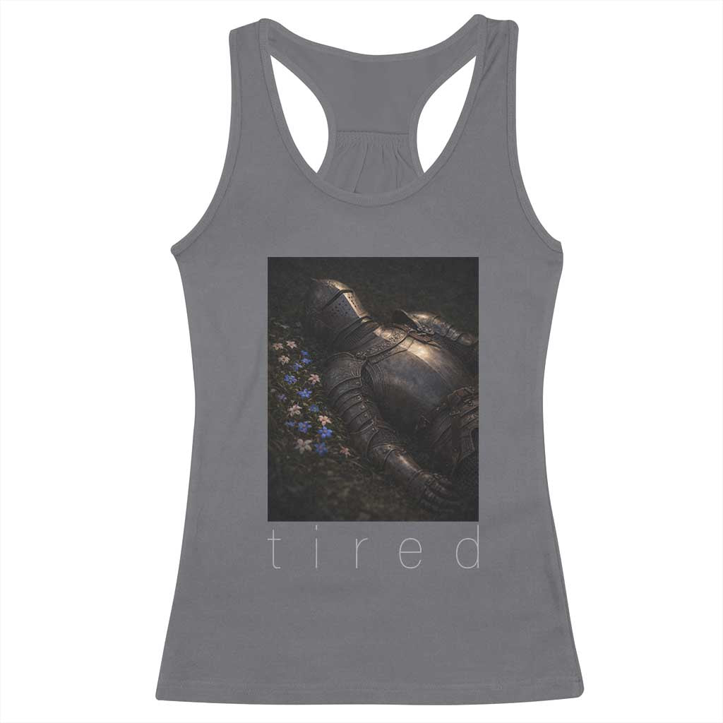 Tired Knight Racerback Tank Top Gothic Medieval Fantasy - Wonder Print Shop