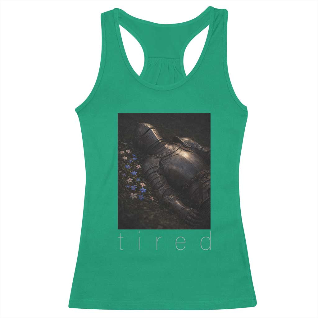 Tired Knight Racerback Tank Top Gothic Medieval Fantasy - Wonder Print Shop