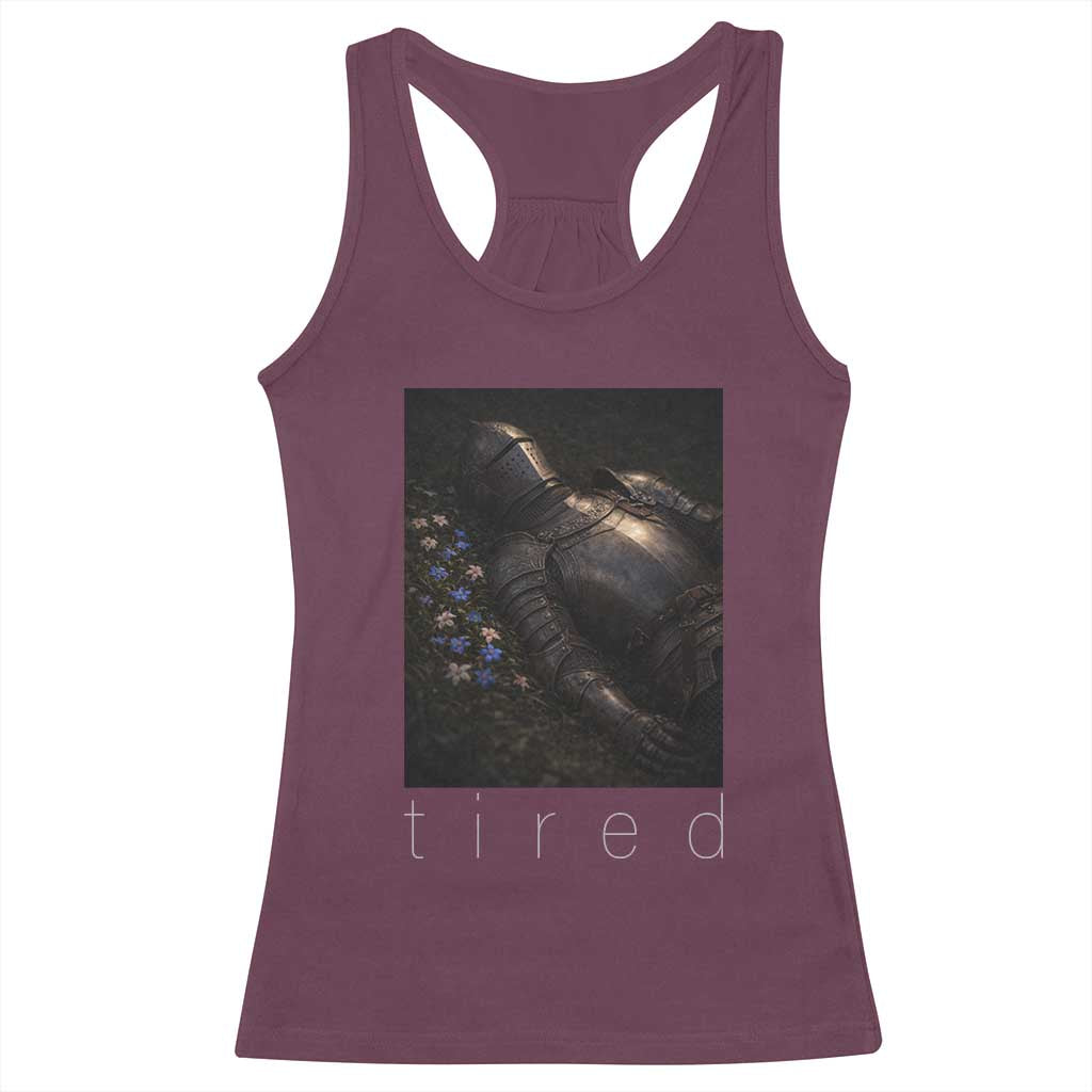 Tired Knight Racerback Tank Top Gothic Medieval Fantasy - Wonder Print Shop