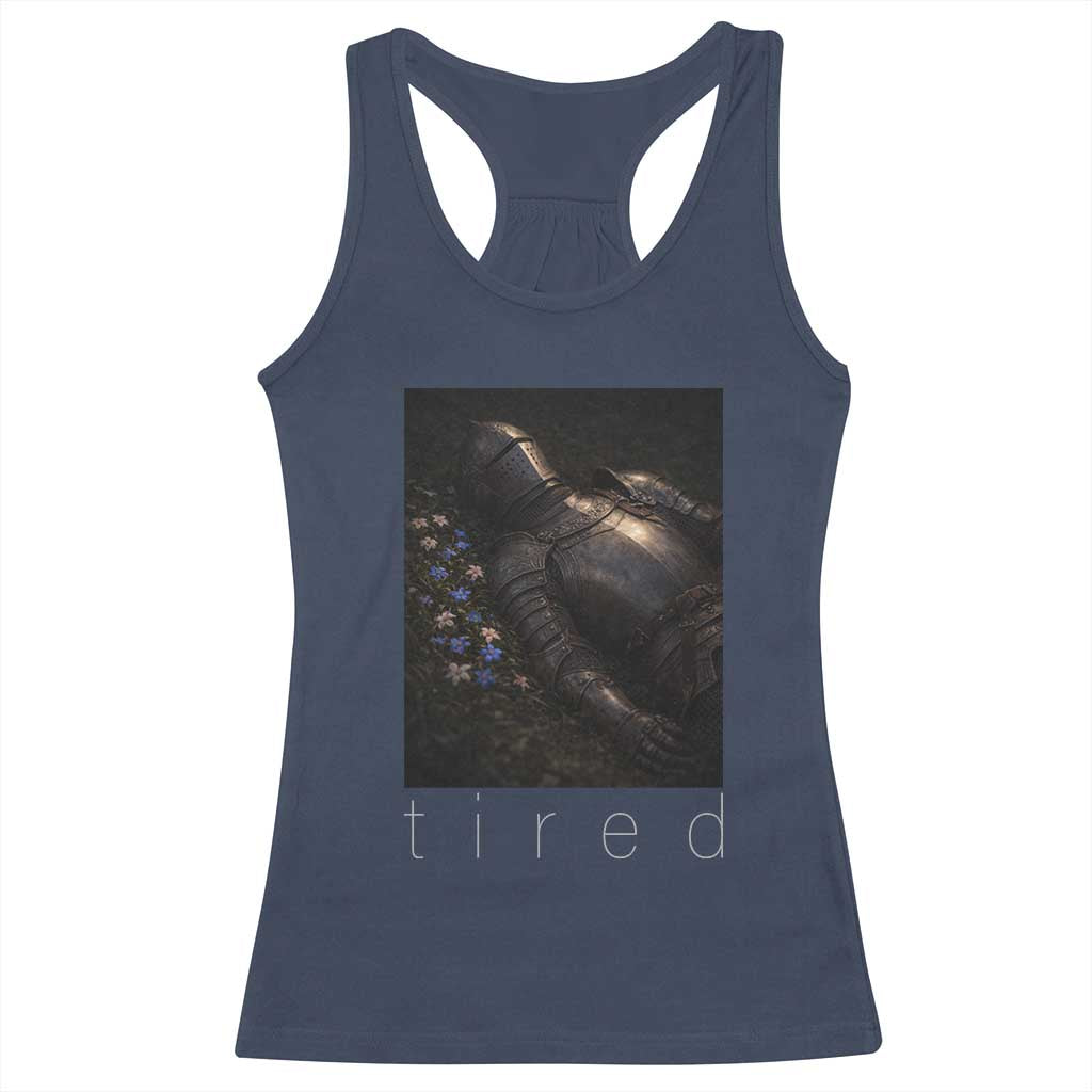 Tired Knight Racerback Tank Top Gothic Medieval Fantasy - Wonder Print Shop