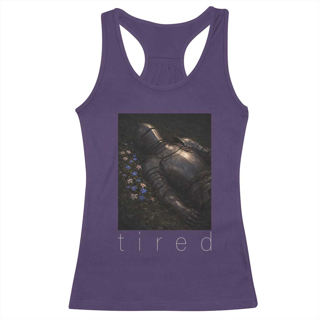 Tired Knight Racerback Tank Top Gothic Medieval Fantasy - Wonder Print Shop