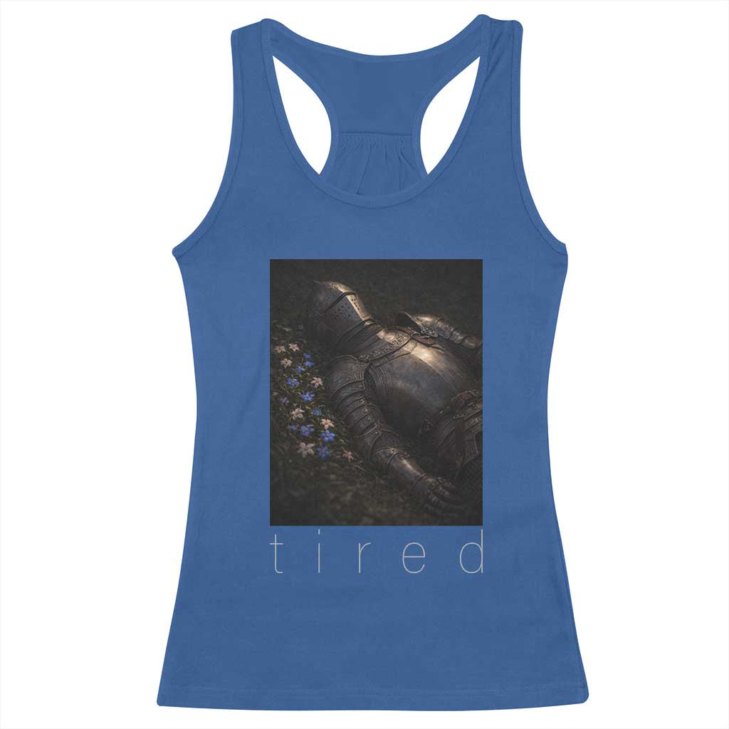 Tired Knight Racerback Tank Top Gothic Medieval Fantasy - Wonder Print Shop