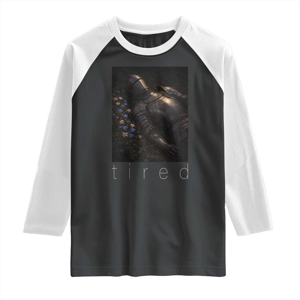 Tired Knight Raglan Shirt Gothic Medieval Fantasy - Wonder Print Shop