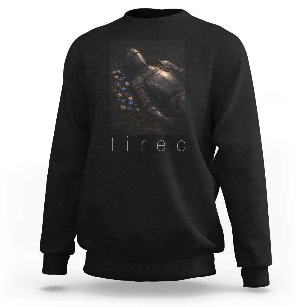 Tired Knight Sweatshirt Gothic Medieval Fantasy - Wonder Print Shop