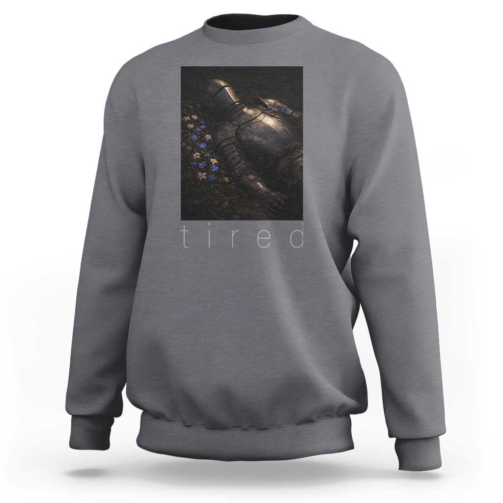 Tired Knight Sweatshirt Gothic Medieval Fantasy - Wonder Print Shop