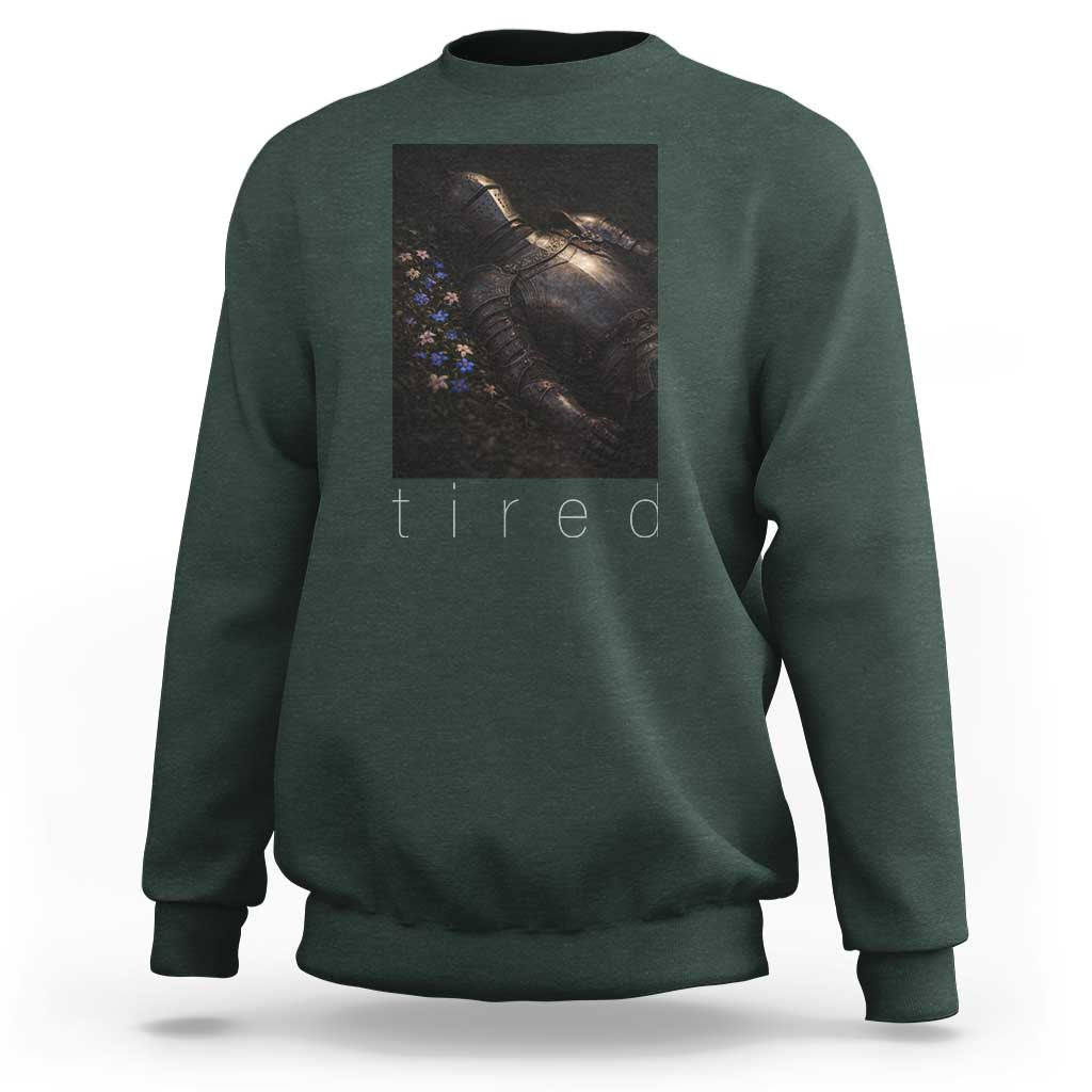 Tired Knight Sweatshirt Gothic Medieval Fantasy - Wonder Print Shop