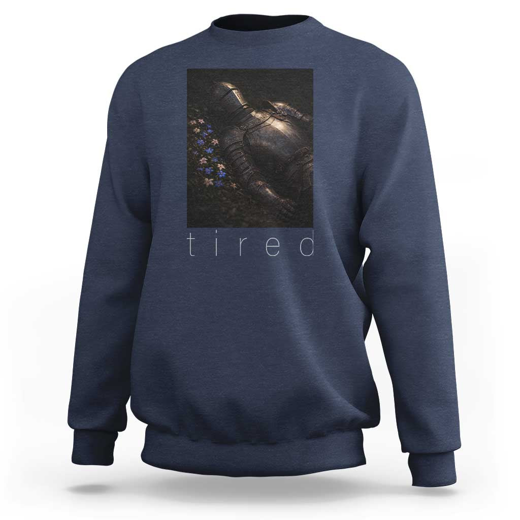 Tired Knight Sweatshirt Gothic Medieval Fantasy - Wonder Print Shop