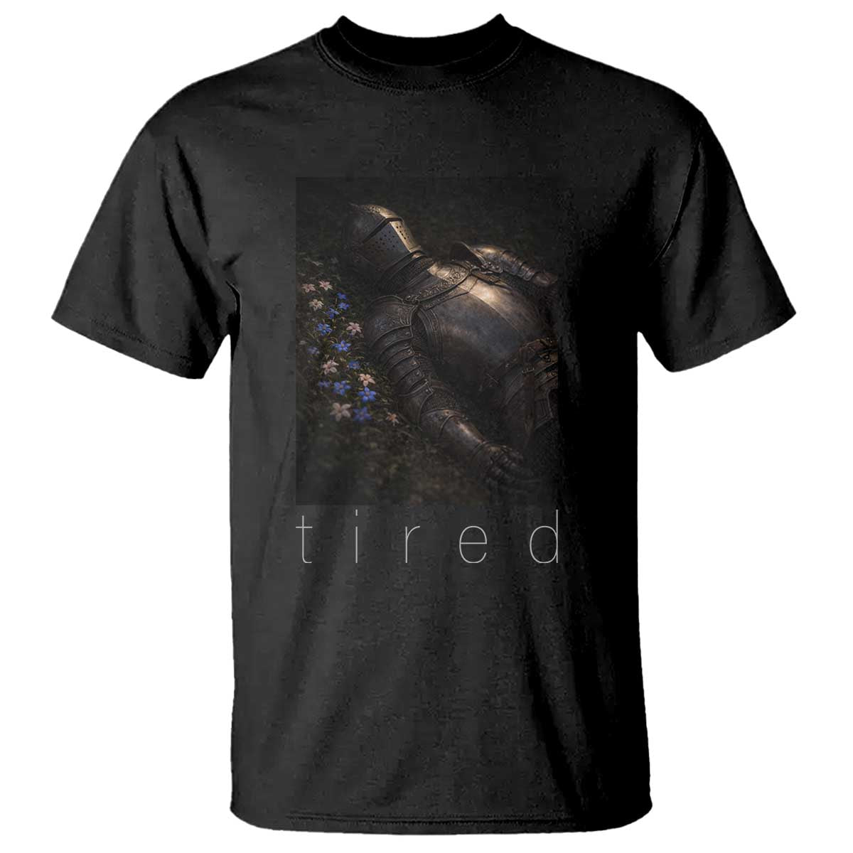 Tired Knight T Shirt Gothic Medieval Fantasy - Wonder Print Shop