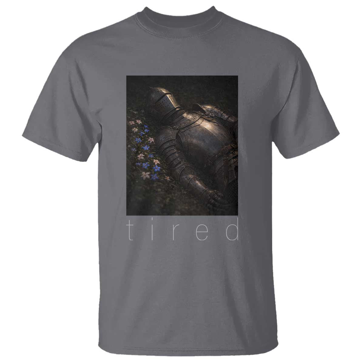 Tired Knight T Shirt Gothic Medieval Fantasy - Wonder Print Shop