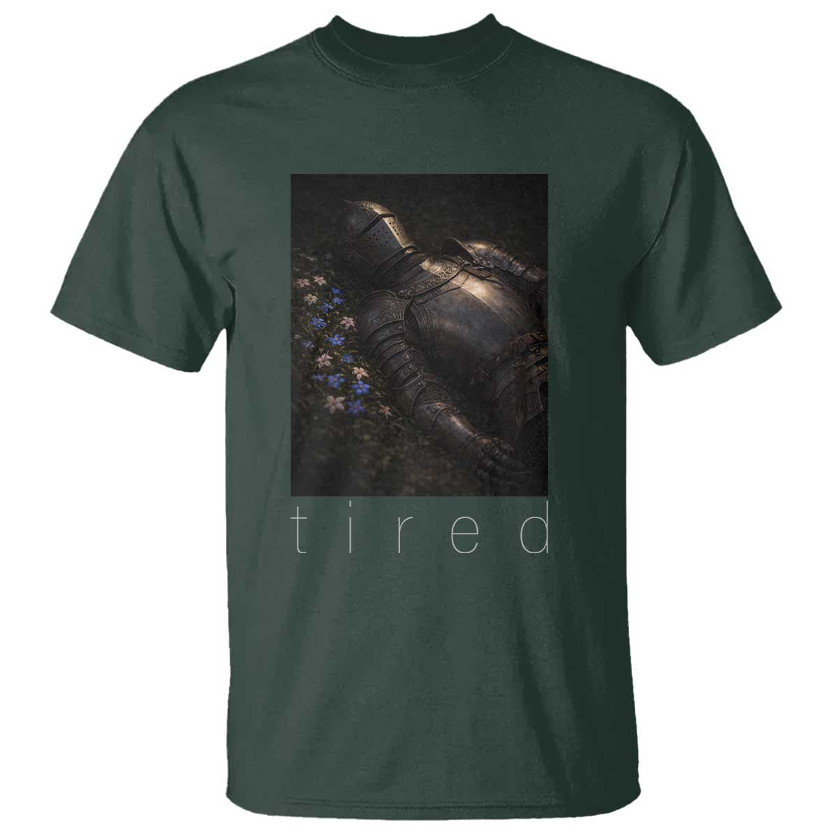 Tired Knight T Shirt Gothic Medieval Fantasy - Wonder Print Shop