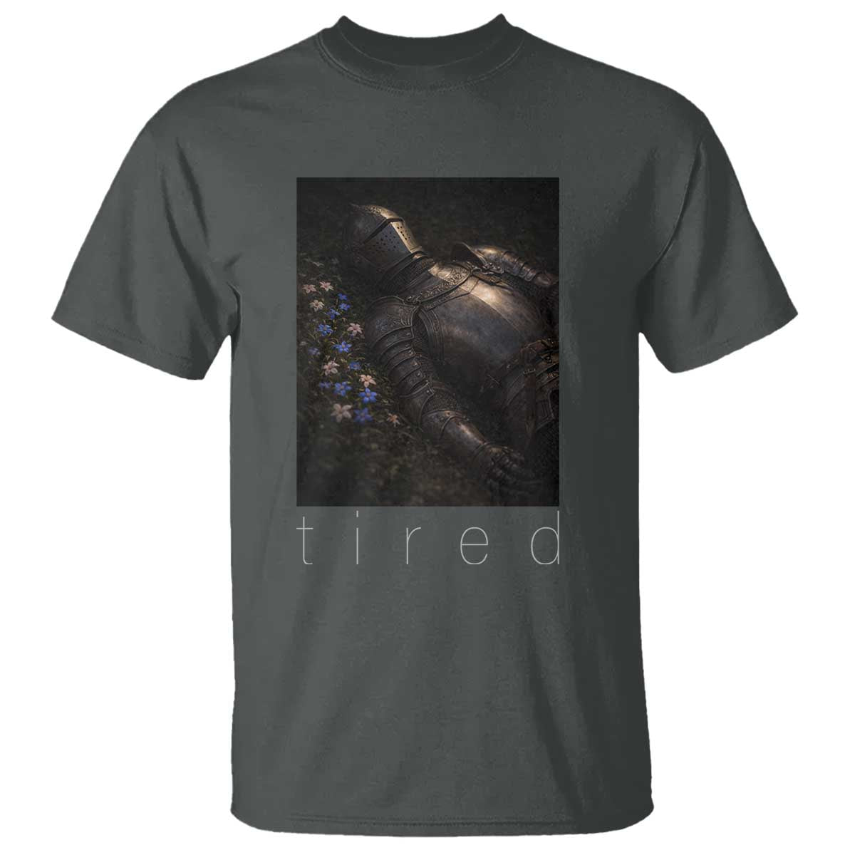 Tired Knight T Shirt Gothic Medieval Fantasy - Wonder Print Shop