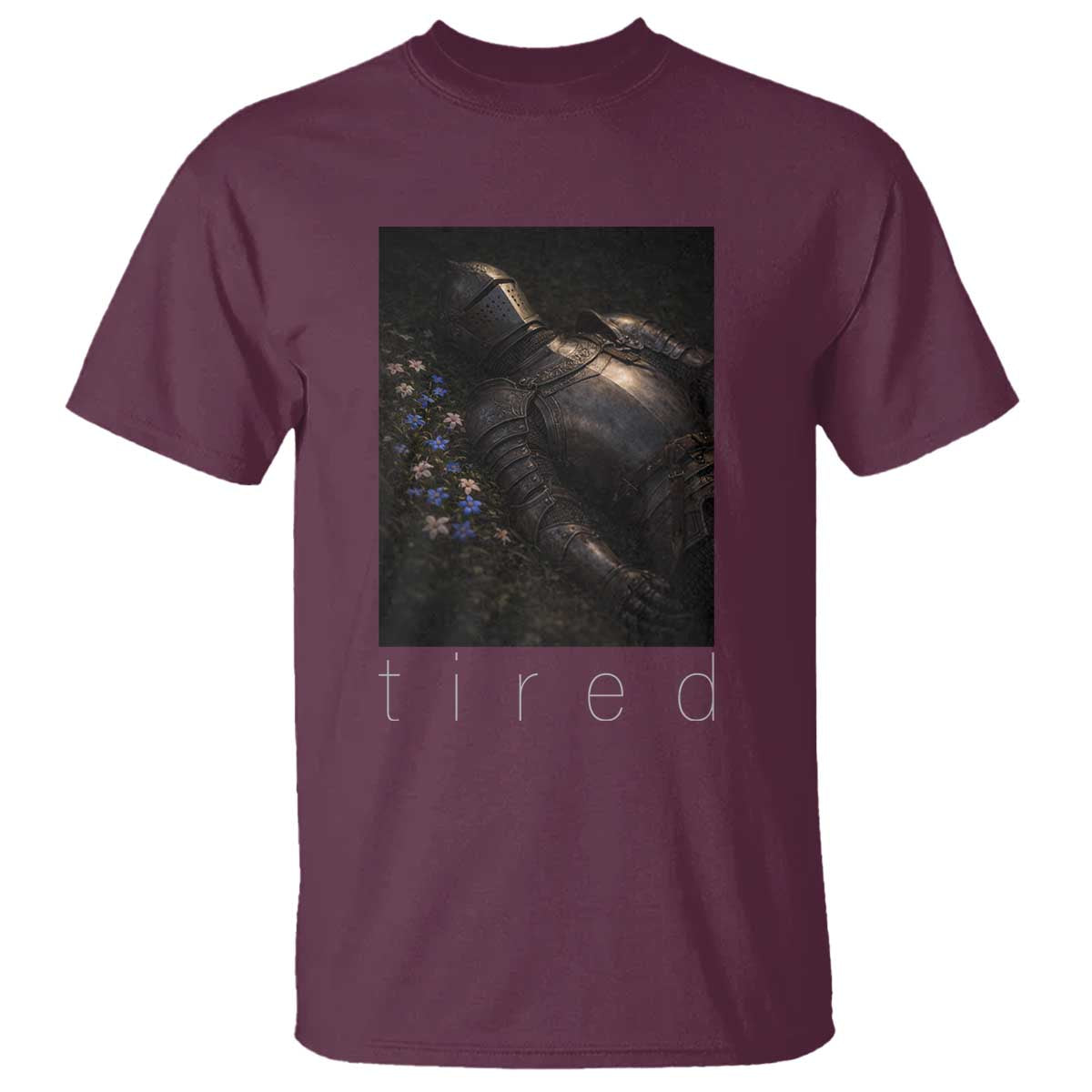Tired Knight T Shirt Gothic Medieval Fantasy - Wonder Print Shop