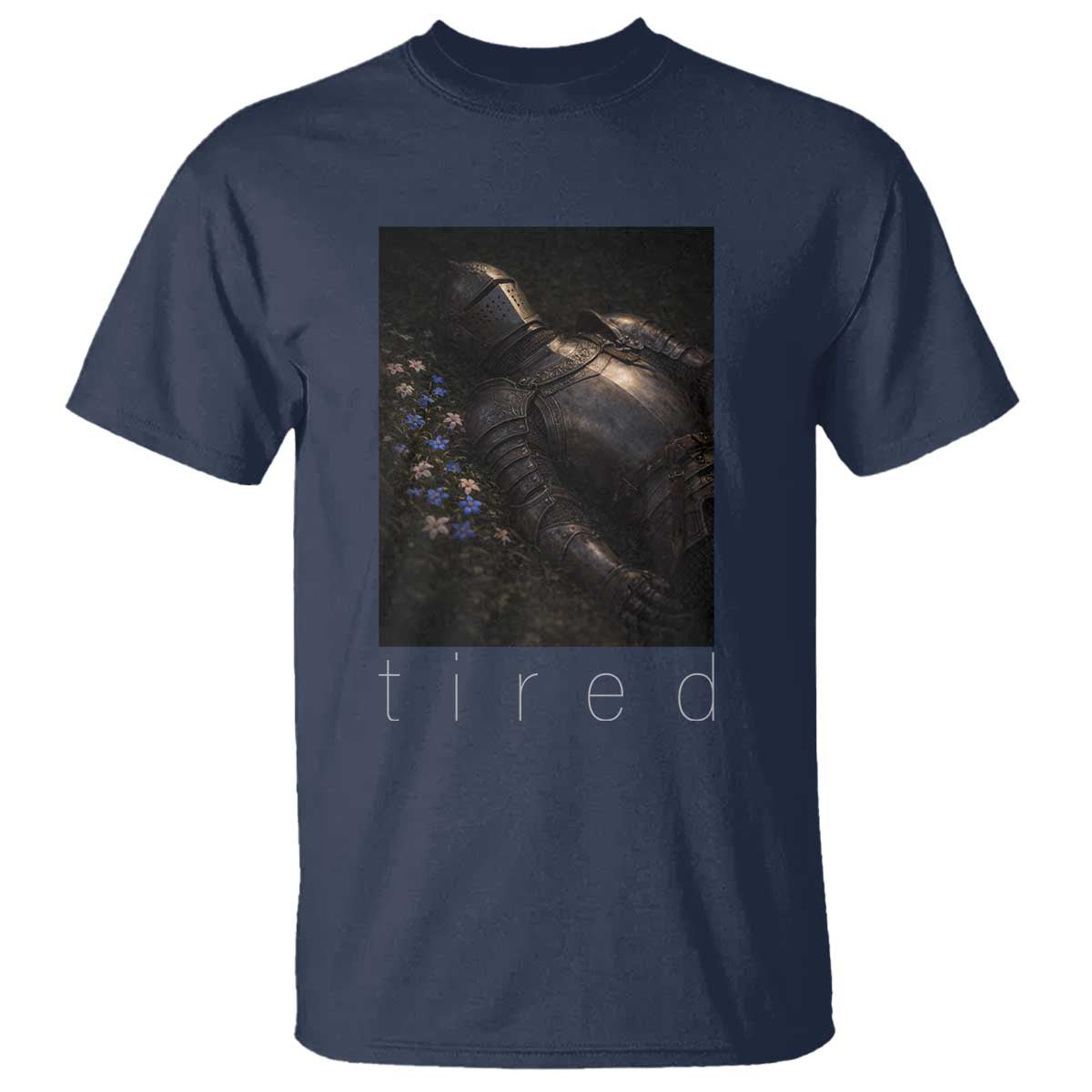 Tired Knight T Shirt Gothic Medieval Fantasy - Wonder Print Shop