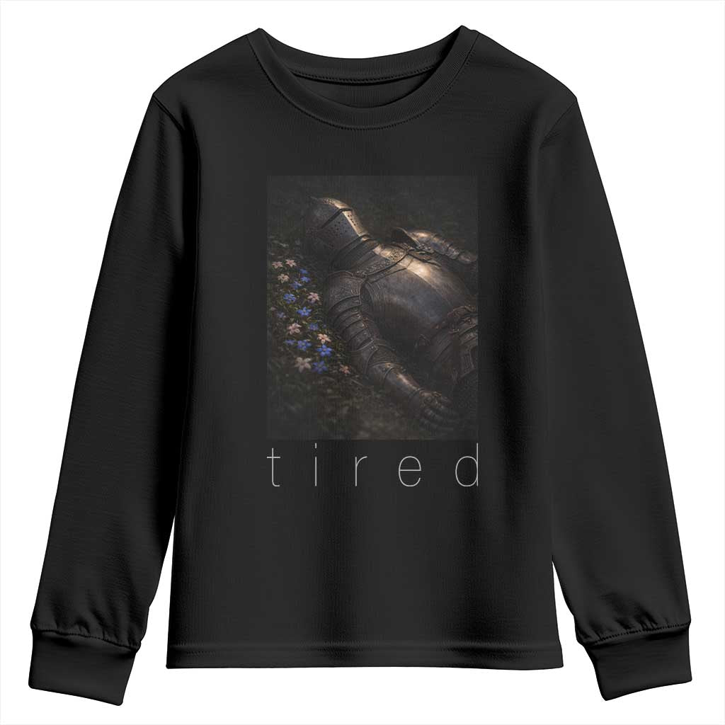 Tired Knight Youth Sweatshirt Gothic Medieval Fantasy - Wonder Print Shop