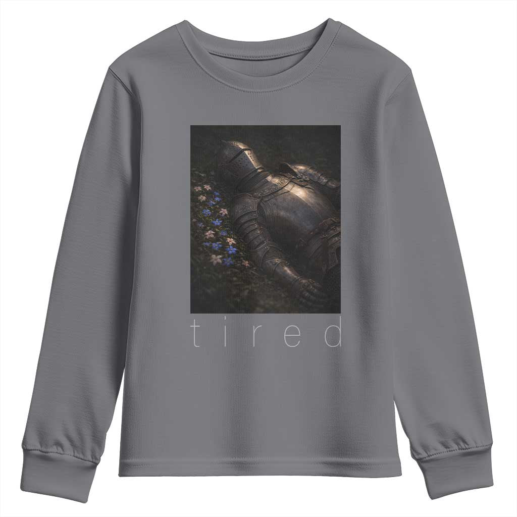 Tired Knight Youth Sweatshirt Gothic Medieval Fantasy - Wonder Print Shop