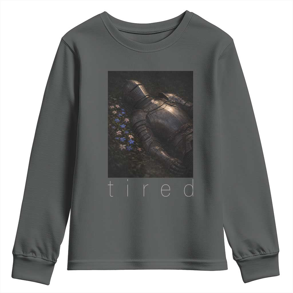 Tired Knight Youth Sweatshirt Gothic Medieval Fantasy - Wonder Print Shop
