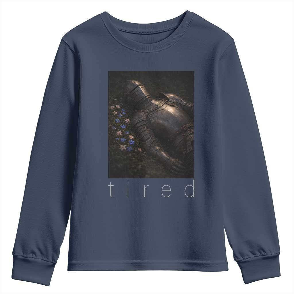 Tired Knight Youth Sweatshirt Gothic Medieval Fantasy - Wonder Print Shop