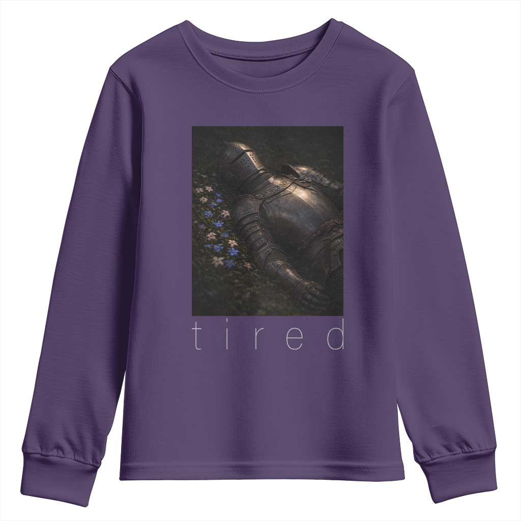 Tired Knight Youth Sweatshirt Gothic Medieval Fantasy - Wonder Print Shop